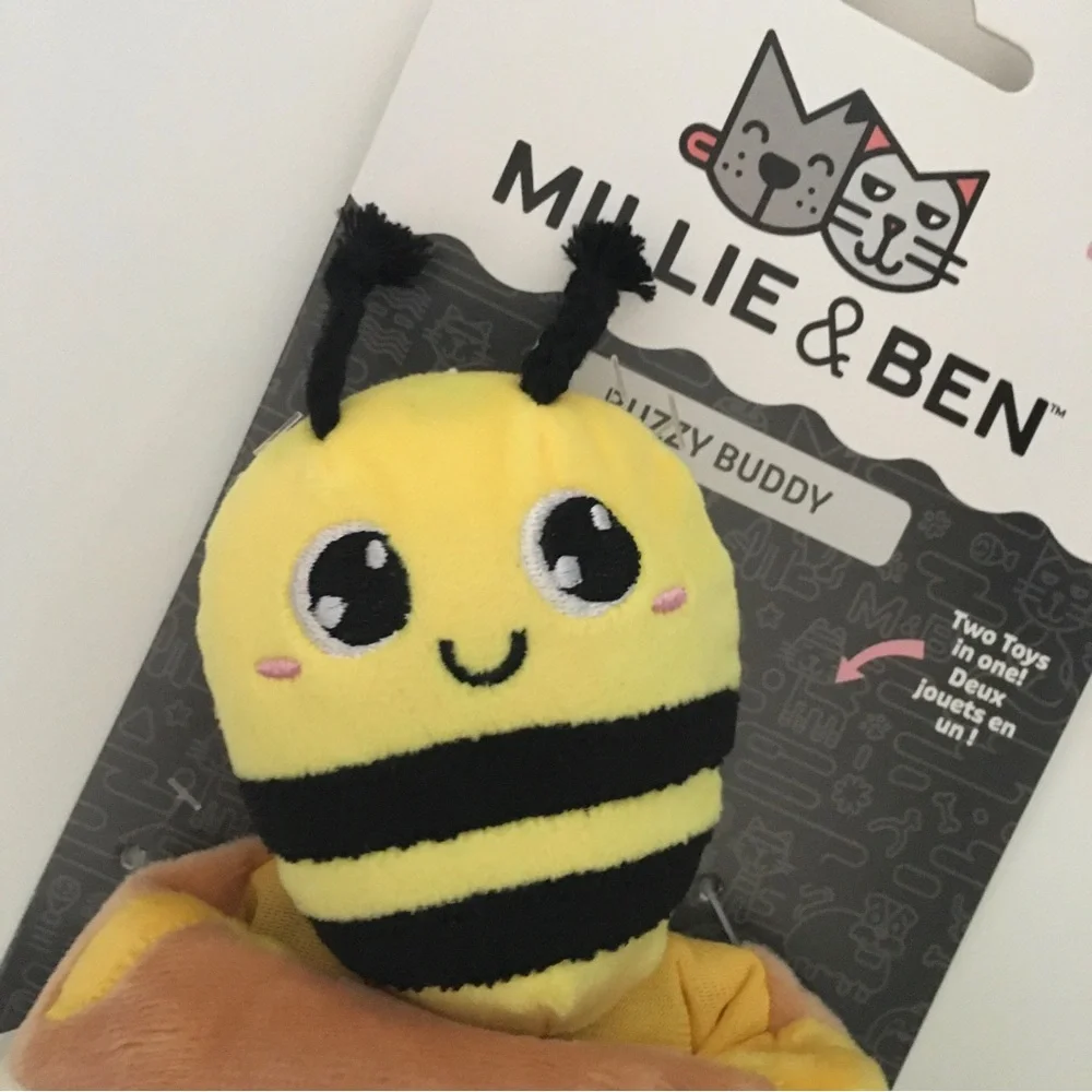 NEW Dog Toys 2 in 1 Play “Buzzy Buddy” Bee + Honey Jar for Treats | Millie & Ben